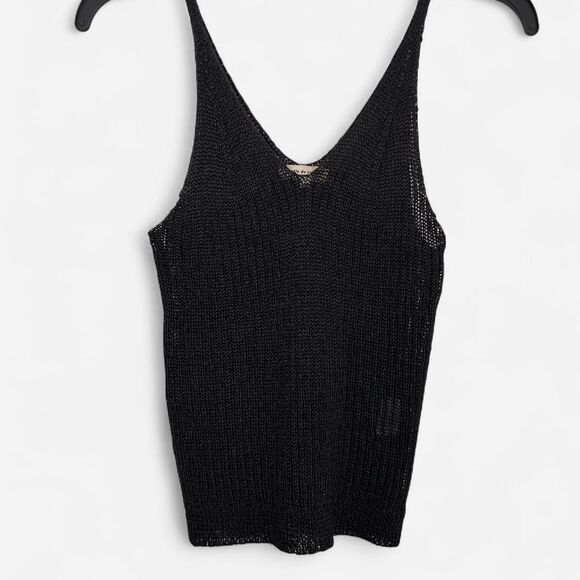 Drôle de Copié Y2K Sheer Woven Tank – Dark Charcoal Textured (Sz M/L) - Picture 5 of 6